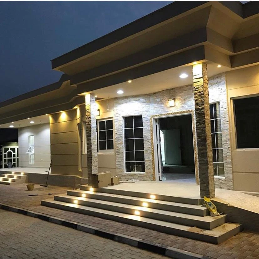 Exterior lighting and finishes
